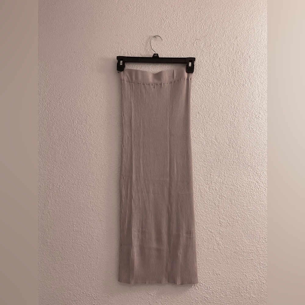Knit Maxi Skirt in Warm Nude